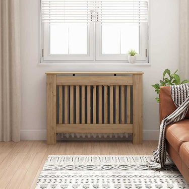 Vidaxl radiatorafdekking artisan eiken 112 x 19 x 81,5 cm bewerkt hout