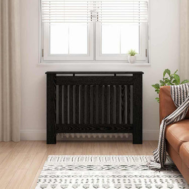 Vidaxl radiatorafdekking zwart eiken 112 x 19 x 81,5 cm bewerkt hout