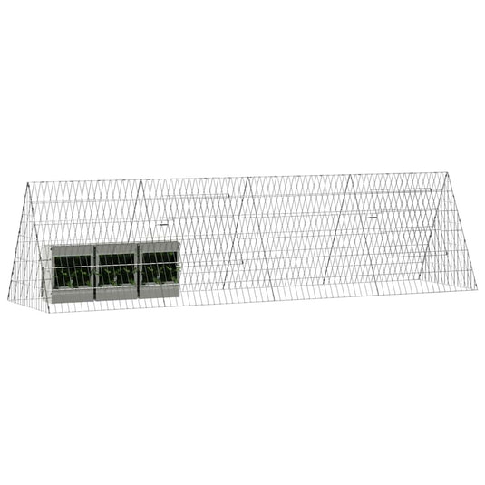 Vidaxl konijnenkooi zilver 650 x 55 x 55 cm gegalvaniseerd staal