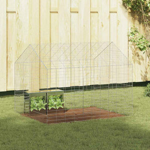 Vidaxl konijnenkooi zilver 400 x 78 x 78 cm gegalvaniseerd staal