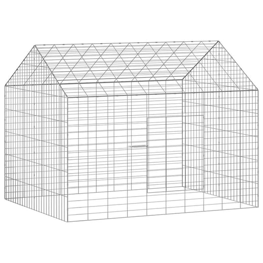 Vidaxl konijnenkooi zilver 400 x 78 x 78 cm gegalvaniseerd staal