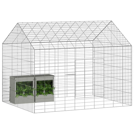 Vidaxl konijnenkooi zilver 400 x 78 x 78 cm gegalvaniseerd staal