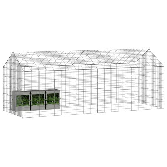 Vidaxl konijnenkooi zilver 400 x 78 x 78 cm gegalvaniseerd staal