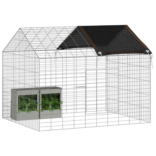 Vidaxl konijnenkooi zilver 400 x 78 x 78 cm gegalvaniseerd staal
