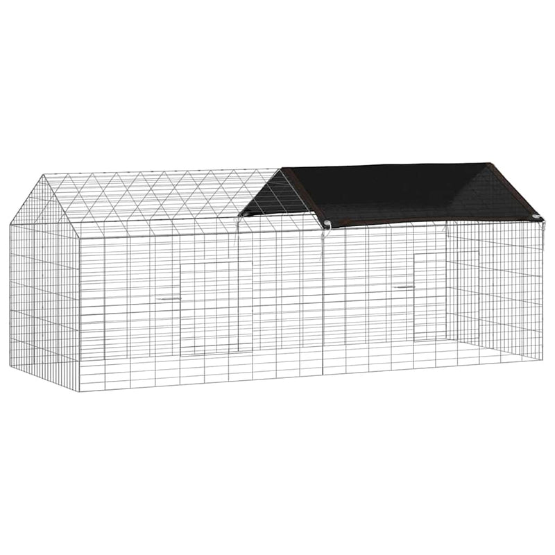 Load image into Gallery viewer, Vidaxl konijnenkooi zilver 400 x 78 x 78 cm gegalvaniseerd staal
