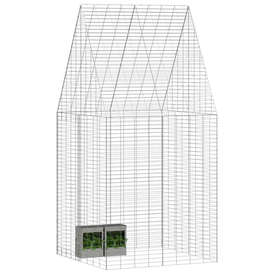 Vidaxl konijnenkooi zilver 400 x 100 x 210 cm gegalvaniseerd staal