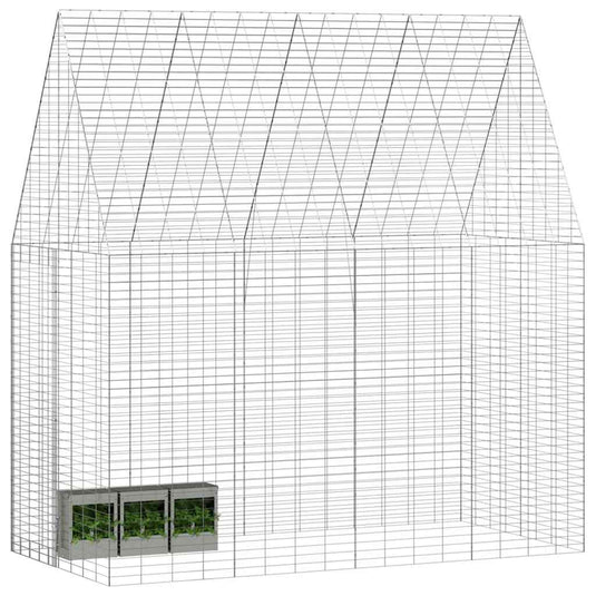 Vidaxl konijnenkooi zilver 400 x 100 x 210 cm gegalvaniseerd staal