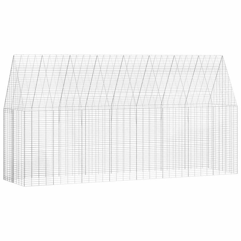 Load image into Gallery viewer, Vidaxl konijnenkooi zilver 400 x 100 x 210 cm gegalvaniseerd staal
