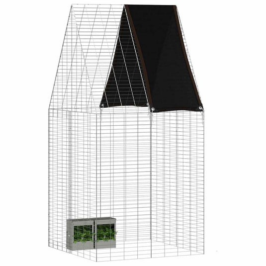 Vidaxl konijnenkooi zilver 100 x 100 x 210 cm gegalvaniseerd staal