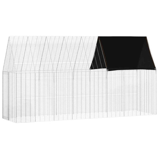Vidaxl konijnenkooi zilver 400 x 100 x 210 cm gegalvaniseerd staal