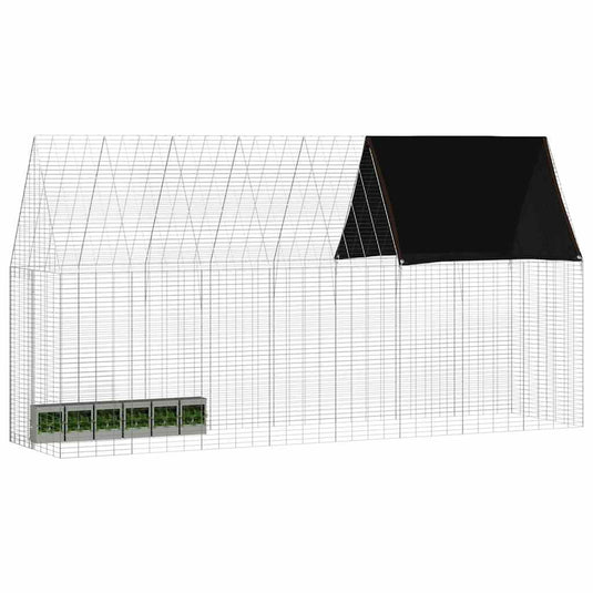 Vidaxl konijnenkooi zilver 400 x 100 x 210 cm gegalvaniseerd staal