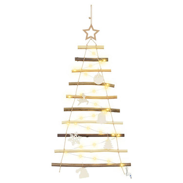 Vidaxl kerstboom met 30 led naturel 90 cm massief essenhout