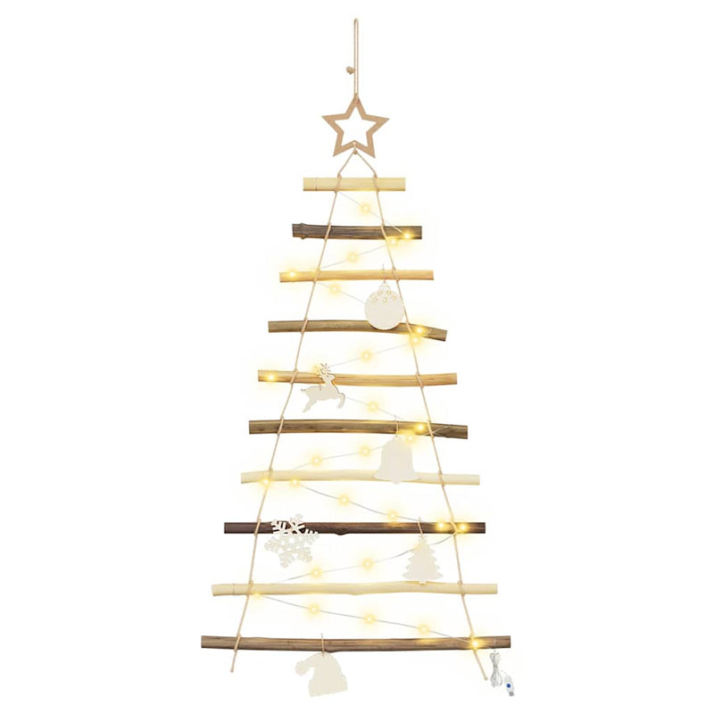 Load image into Gallery viewer, Vidaxl kerstboom met 30 led naturel 90 cm massief essenhout
