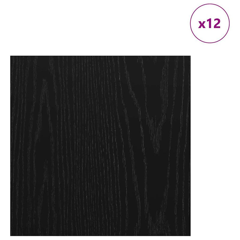 Load image into Gallery viewer, Vidaxl decorpanelen 12 pcs zwart eiken 30 x 30 x 0,27 cm bewerkt hout
