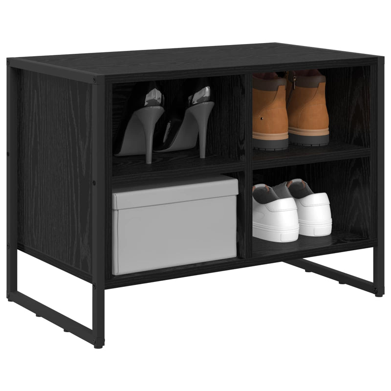 Load image into Gallery viewer, Vidaxl schoenenkast zwart eiken 60 x 35 x 44 cm bewerkt hout
