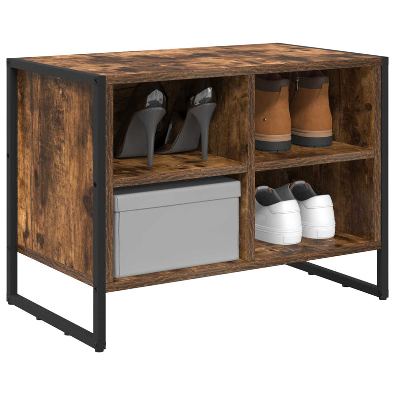 Load image into Gallery viewer, Vidaxl schoenenkast met opslag rook eik 60 x 35 x 44 cm bewerkt hout

