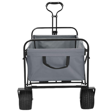Vidaxl vouwbare handtrolley grijs 89 x 63 x 96 cm staal en oxford stof