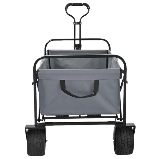 Vidaxl vouwbare handtrolley grijs 89 x 63 x 96 cm staal en oxford stof