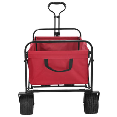 Vidaxl vouwbare handtrolley rood 89 x 63 x 96 cm staal en oxford stof