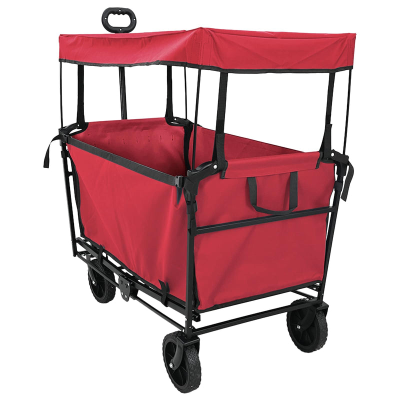 Load image into Gallery viewer, Vidaxl vouwbare handtrolley rood 105 x 56.5 x 116 cm oxford stof
