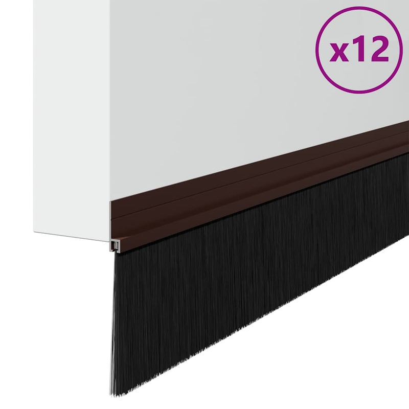 Load image into Gallery viewer, Vidaxl zelfklevende deurborstels 12 pcs bruin 100 cm
