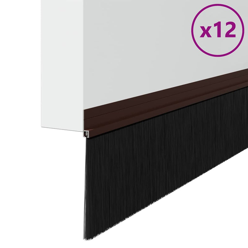 Load image into Gallery viewer, Vidaxl zelfklevende deurborstels 12 pcs bruin 100 cm

