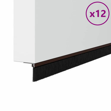 Vidaxl zelfklevende deurborstels 12 pcs bruin 100 cm