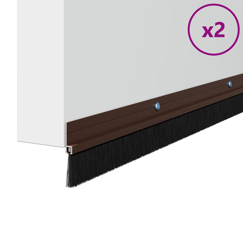 Load image into Gallery viewer, Vidaxl schroefbare deurborstelafsluitingen 2 pcs bruin 100 cm
