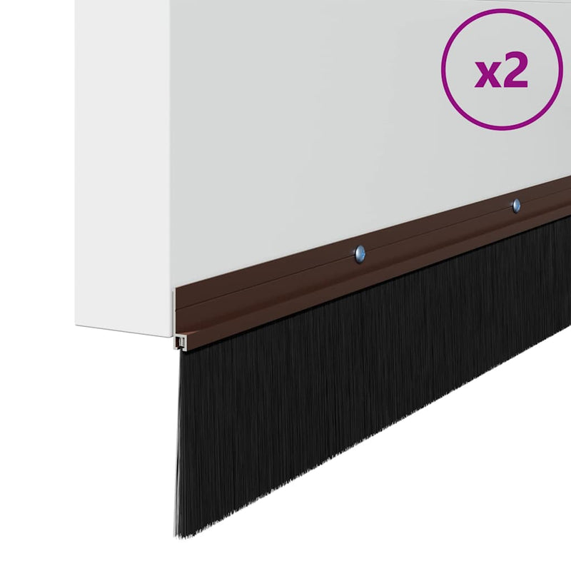 Load image into Gallery viewer, Vidaxl schroefbare deurborstelafsluitingen 2 pcs bruin 100 cm
