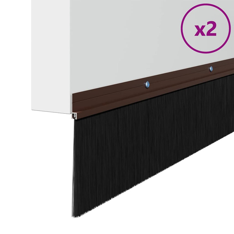 Load image into Gallery viewer, Vidaxl schroefbare deurborstelafsluitingen 2 pcs bruin 100 cm
