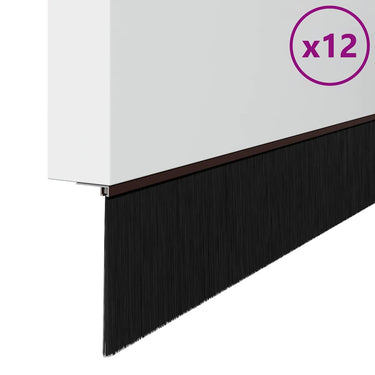 Vidaxl schroefbare deurborstelafsluitingen 12 pcs bruin 100 cm