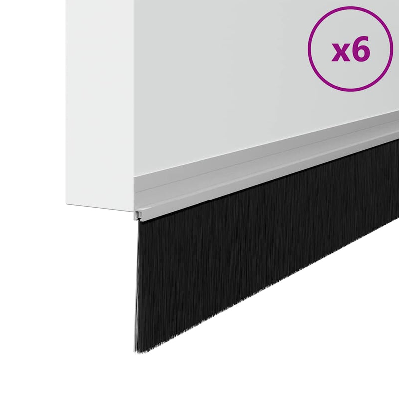 Load image into Gallery viewer, Vidaxl zelfklevende deurborstels 6 pcs zilver 100 cm

