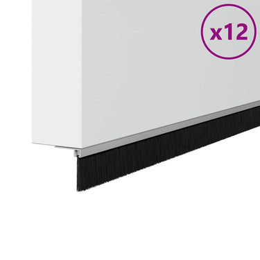 Vidaxl zelfklevende deurborstels 12 pcs zilver 100 cm