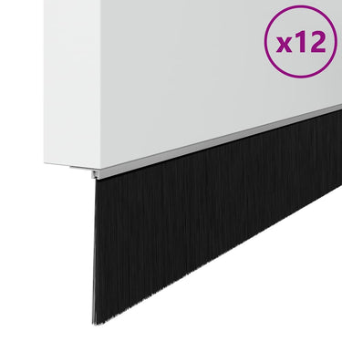 Vidaxl zelfklevende deurborstels 12 pcs zilver 100 cm