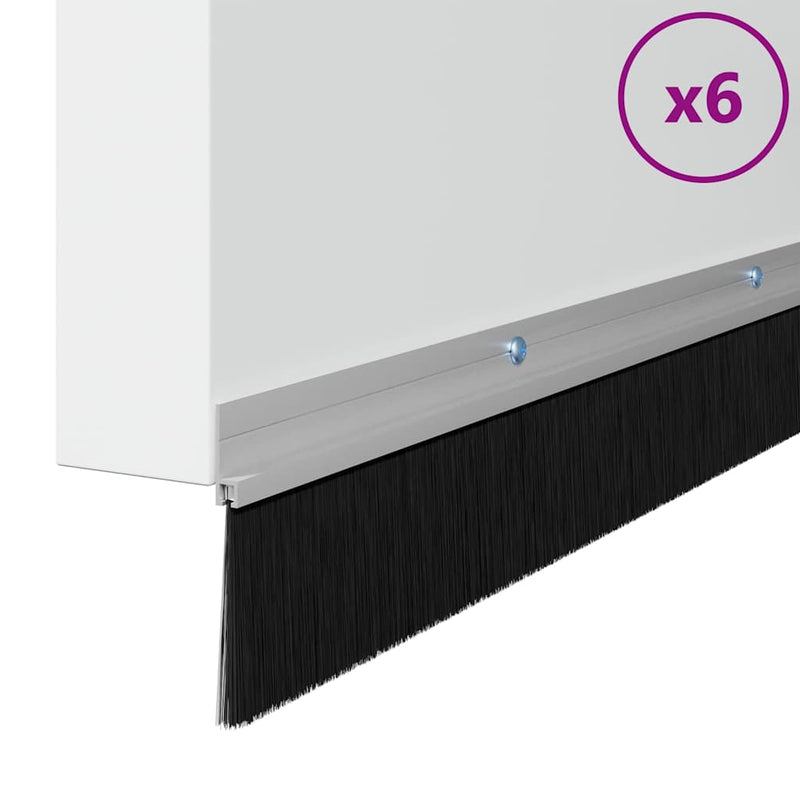 Load image into Gallery viewer, Vidaxl schroefbare deurborstelafsluitingen 6 pcs zilver 100 cm
