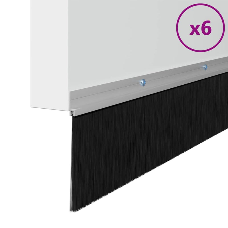 Load image into Gallery viewer, Vidaxl schroefbare deurborstelafsluitingen 6 pcs zilver 100 cm
