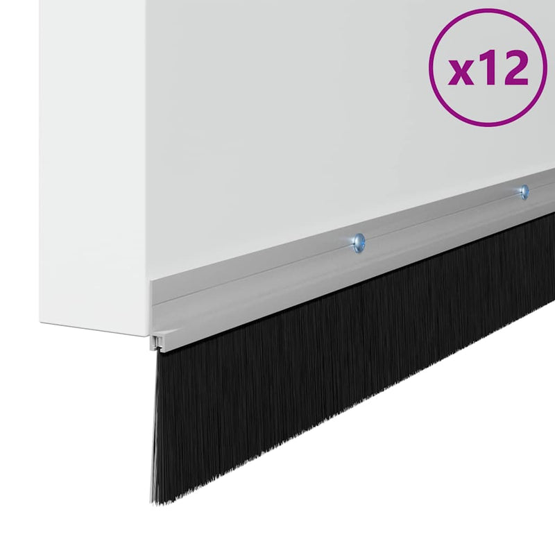 Load image into Gallery viewer, Vidaxl schroefbare deurborstelafsluitingen 12 pcs zilver 100 cm

