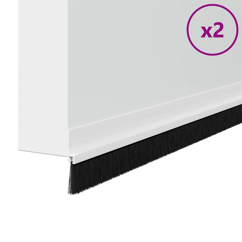 Load image into Gallery viewer, Vidaxl zelfklevende deurborstels 2 pcs wit 100 cm aluminium legering
