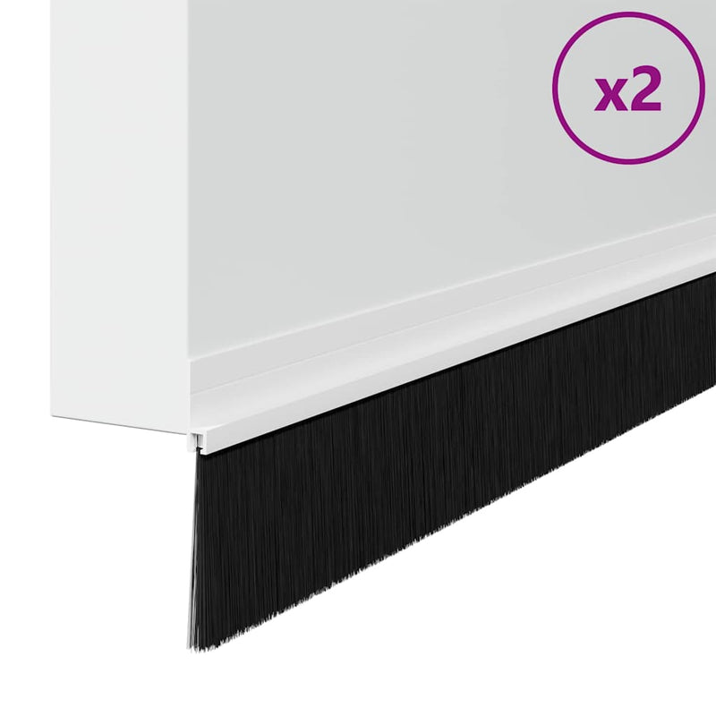 Load image into Gallery viewer, Vidaxl zelfklevende deurborstels 2 pcs wit 100 cm aluminium legering
