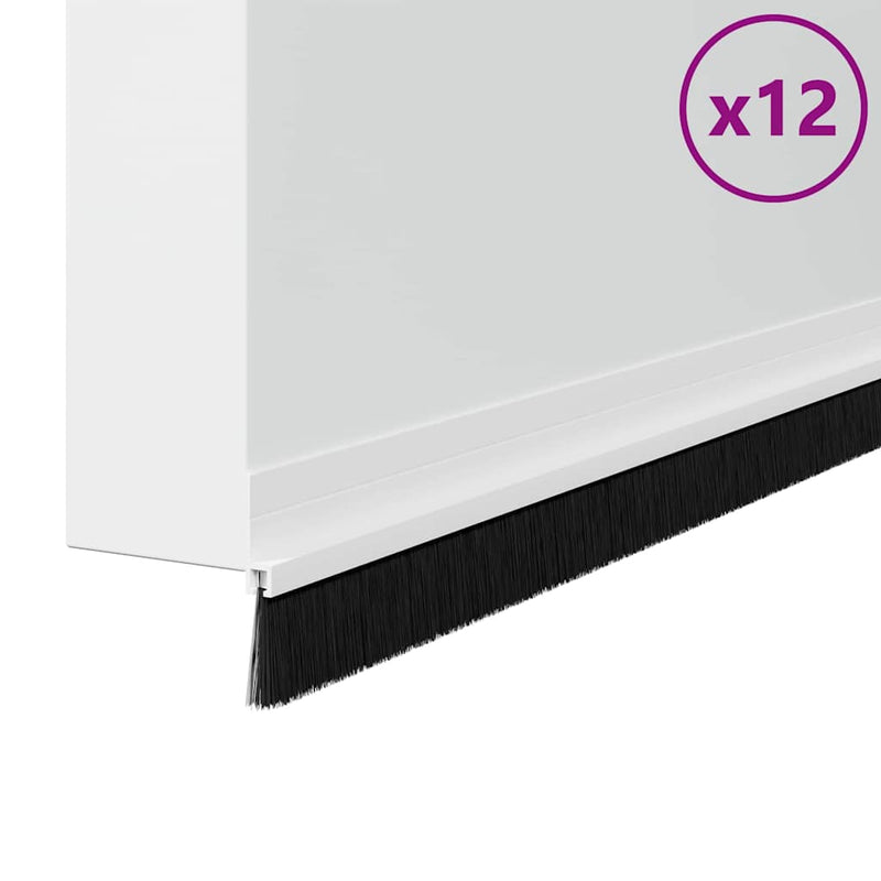 Load image into Gallery viewer, Vidaxl zelfklevende deurborstels 12 pcs wit 100 cm aluminium legering
