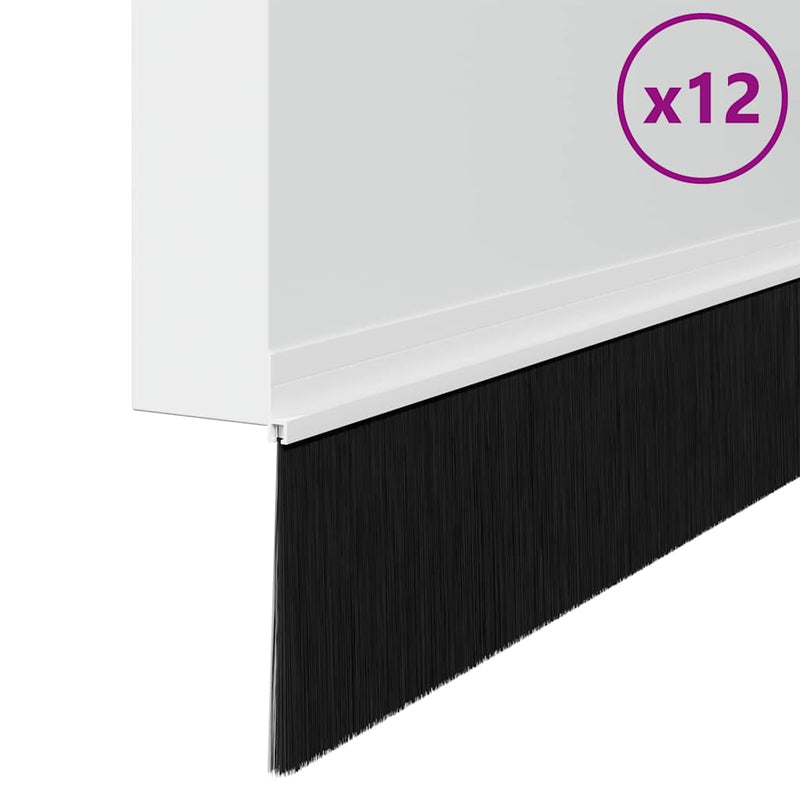Load image into Gallery viewer, Vidaxl zelfklevende deurborstels 12 pcs wit 100 cm aluminium legering
