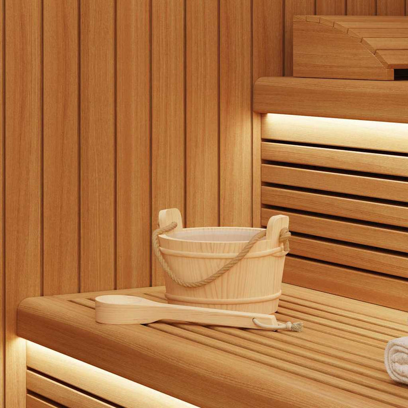Load image into Gallery viewer, Vidaxl sauna emmer 2 pcs bruin massief vurenhout en hennep
