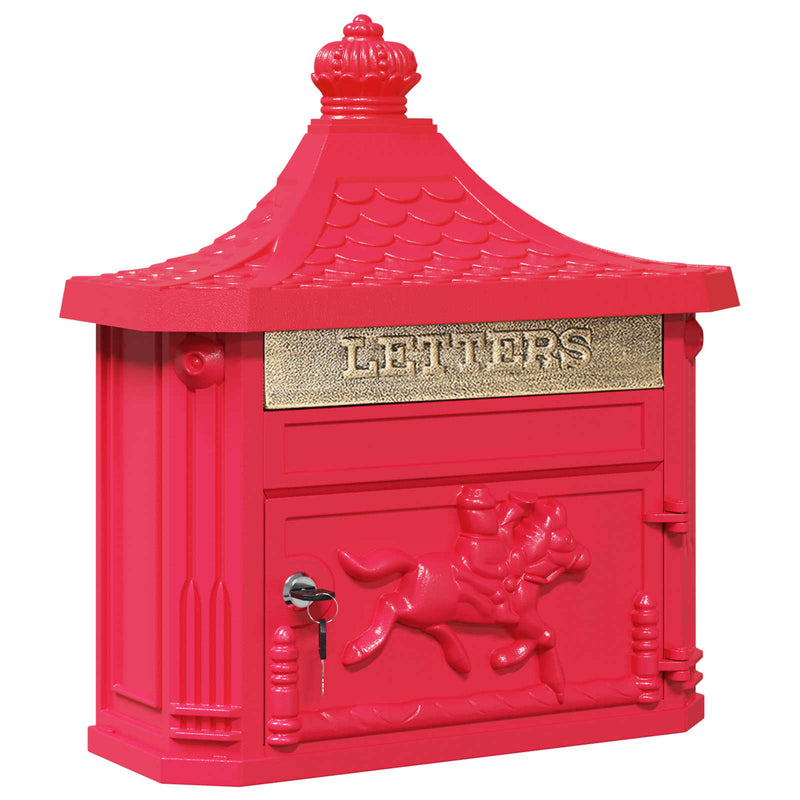 Load image into Gallery viewer, Vidaxl wandgemonteerde brievenbus met opslag rood 40,5 x 16 x 45 cm
