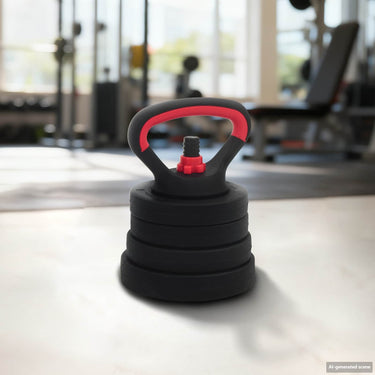 Vidaxl 2-in-1 halter-barbell set 30kg zwart en rood