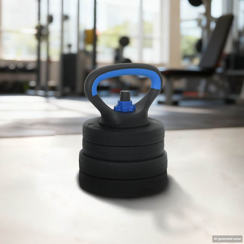 Load image into Gallery viewer, Vidaxl 2-in-1 halter-barbell set 30kg zwart en blauw
