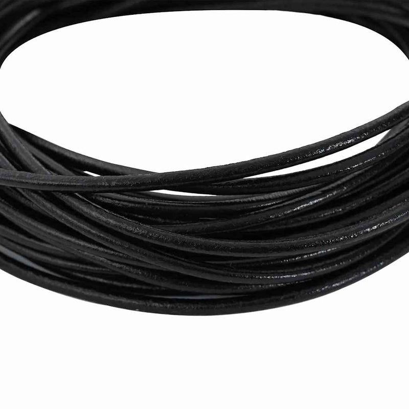 Load image into Gallery viewer, Vidaxl leren koord zwart ø3 mm x 50 m leer
