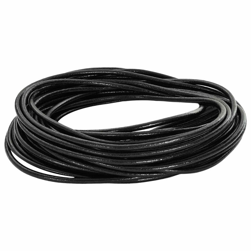 Load image into Gallery viewer, Vidaxl leren koord 1 zwart ø3 mm x 50 m leer
