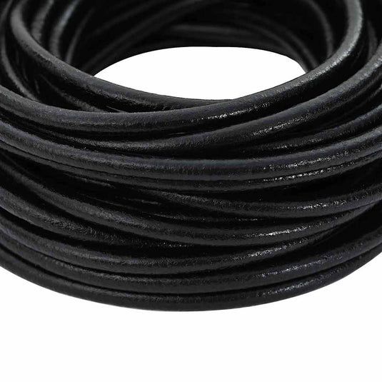 Vidaxl leren koord zwart ø5 mm x 5 m leer