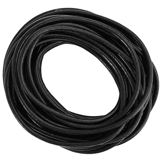 Vidaxl leren koord zwart ø5 mm x 10 m leer