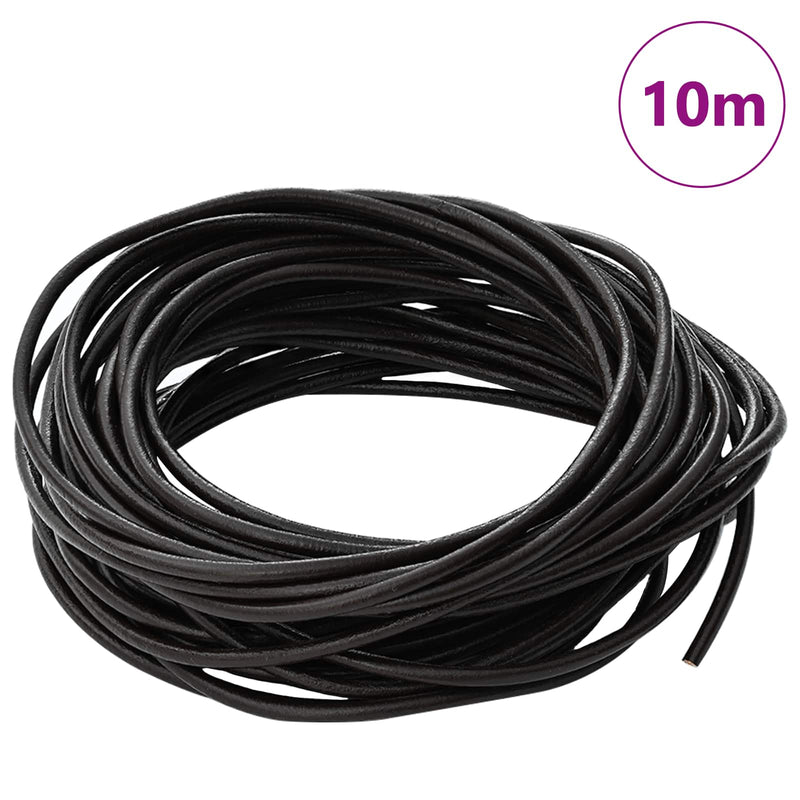 Load image into Gallery viewer, Vidaxl leren koord 1 donkerbruin ø3 mm x 10 m leer
